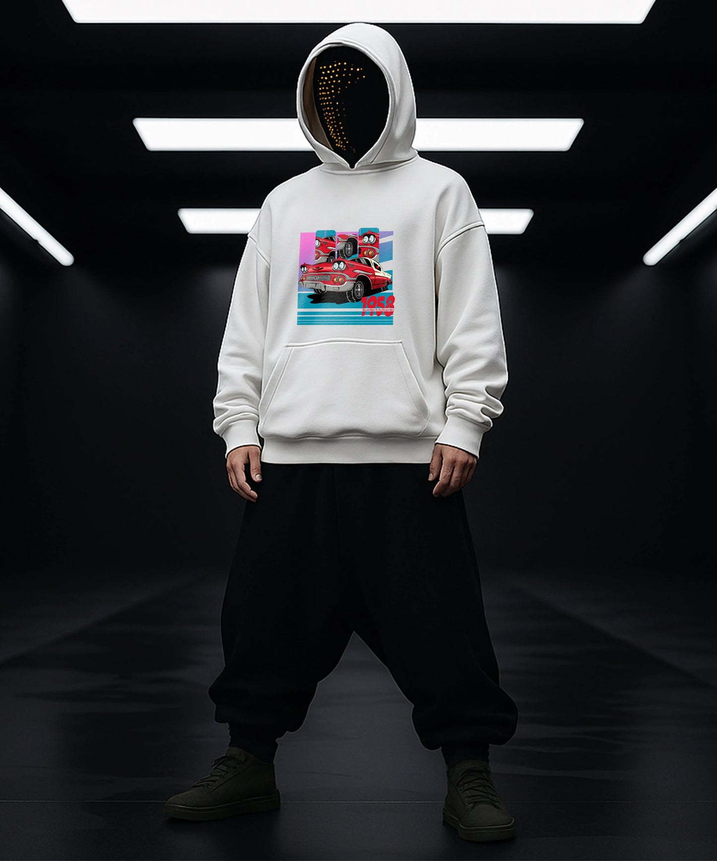Vintage 1958 Car Hoody - Classic Style for Retro Enthusiasts - TeeHive