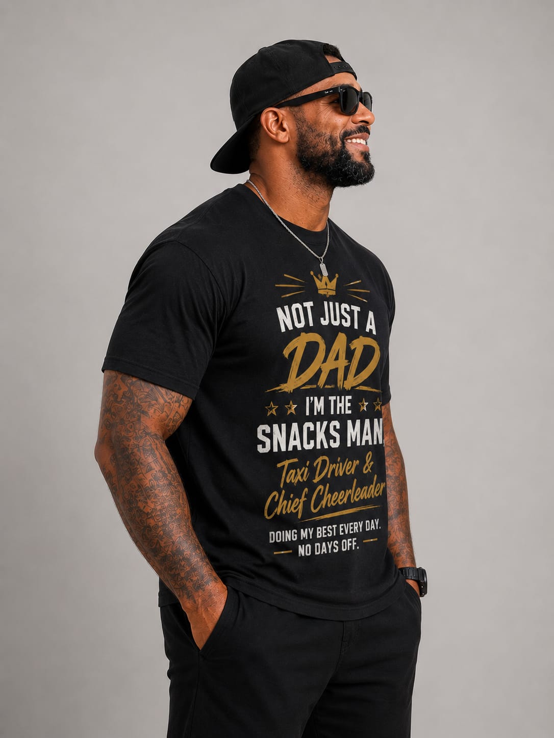 Not Just a Dad I'm the Snacks Man Taxi Driver & Chief Cheerleader | Father's Day T-Shirt