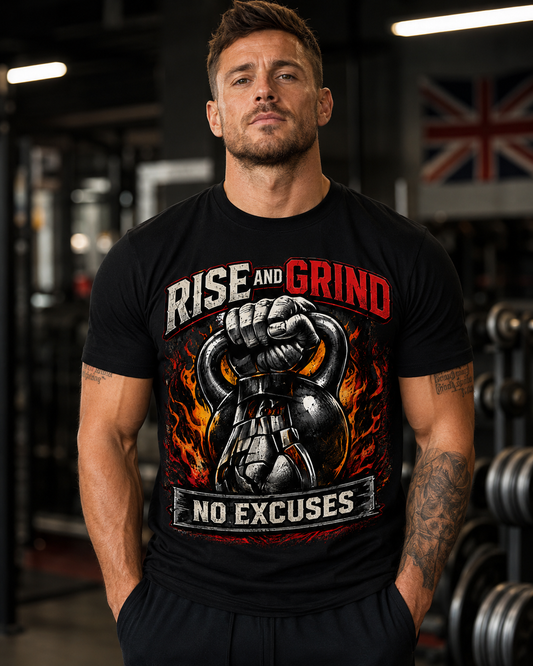 Rise and Grind No Excuses Gym T-Shirt