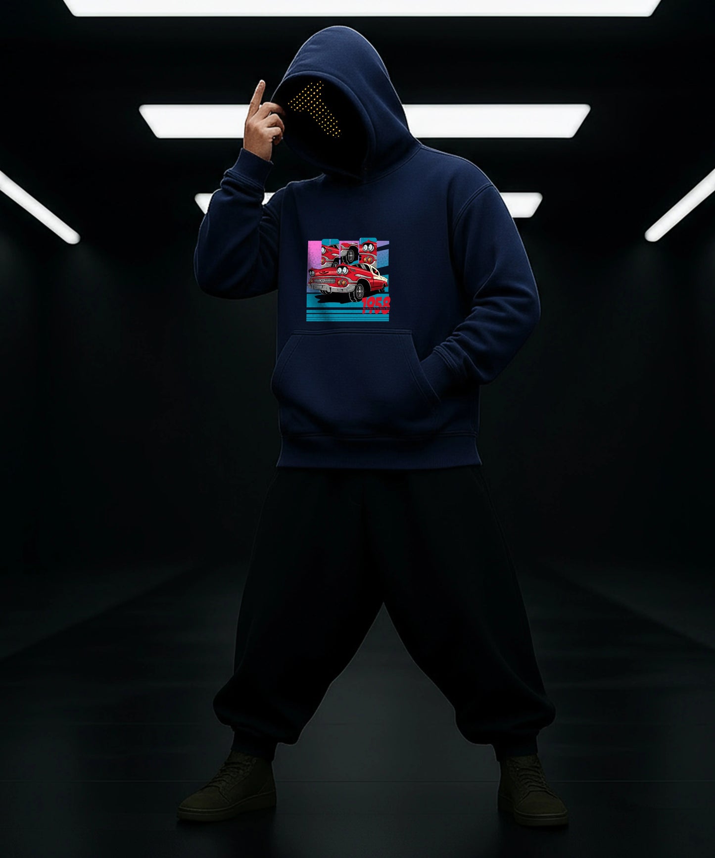 Vintage 1958 Car Hoody - Classic Style for Retro Enthusiasts - TeeHive