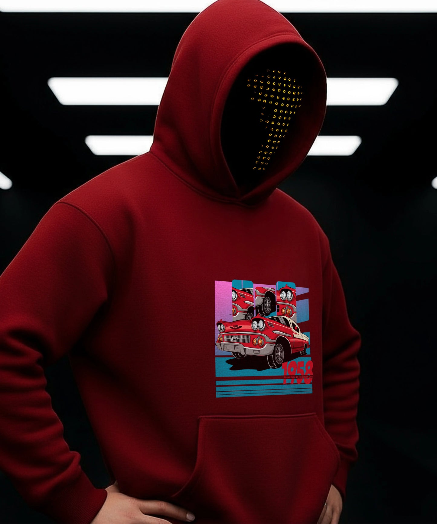 Vintage 1958 Car Hoody - Classic Style for Retro Enthusiasts - TeeHive