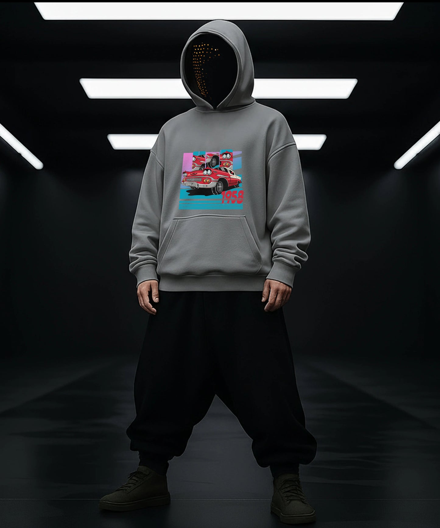 Vintage 1958 Car Hoody - Classic Style for Retro Enthusiasts - TeeHive