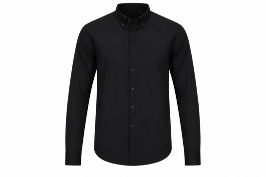 Custom printed shirt in black with logo – personalised UK printing by TeeHive