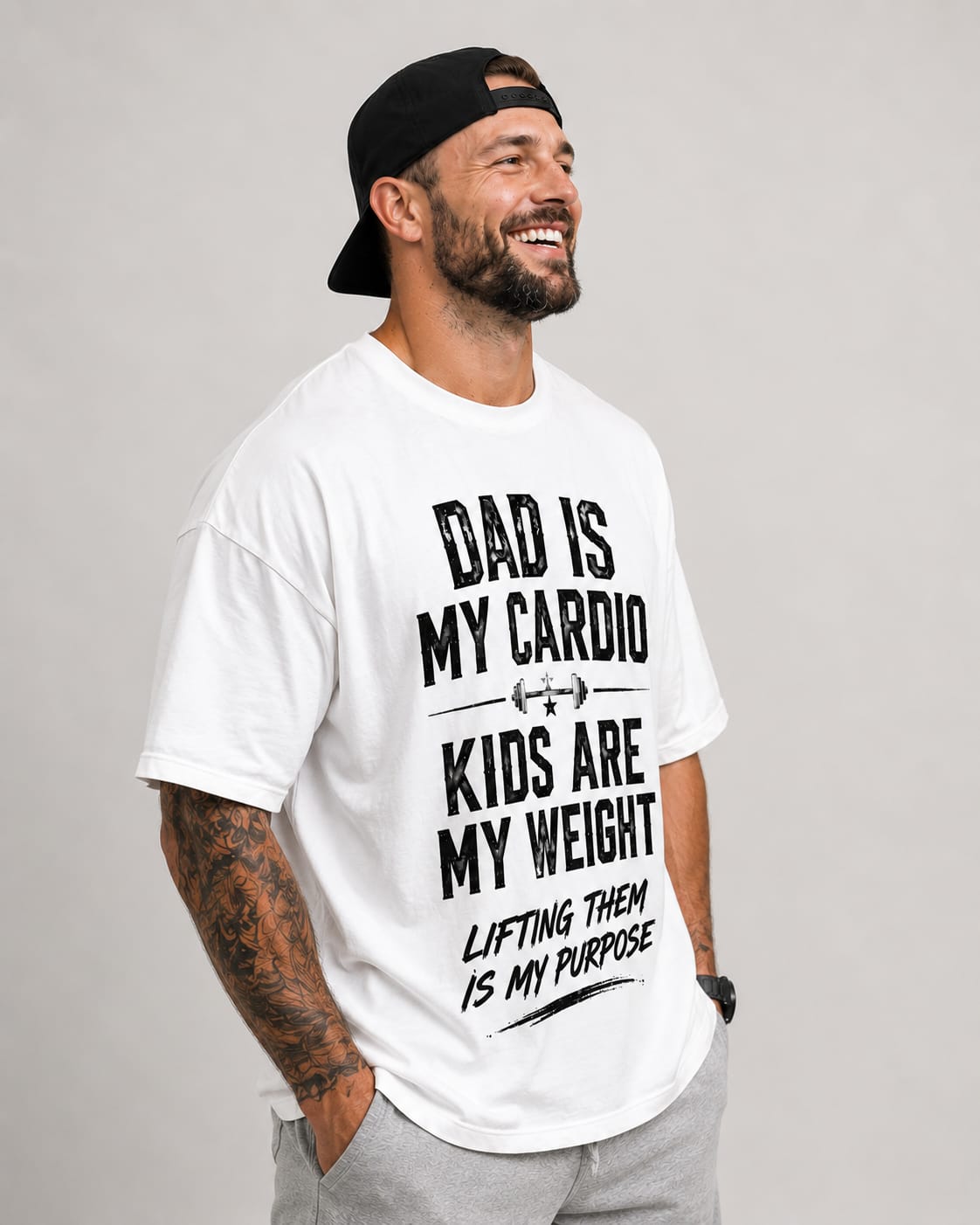 Dad Is My Cardio Kids Are My Weight | Funny Father's Day Gym T-Shirt Gift for Him