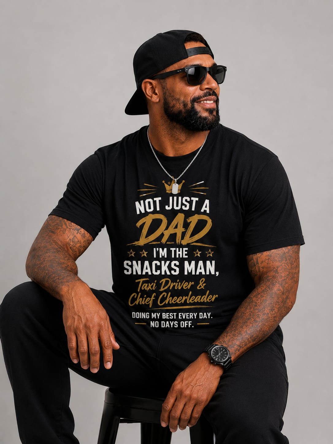 Not Just a Dad I'm the Snacks Man Taxi Driver & Chief Cheerleader | Father's Day T-Shirt