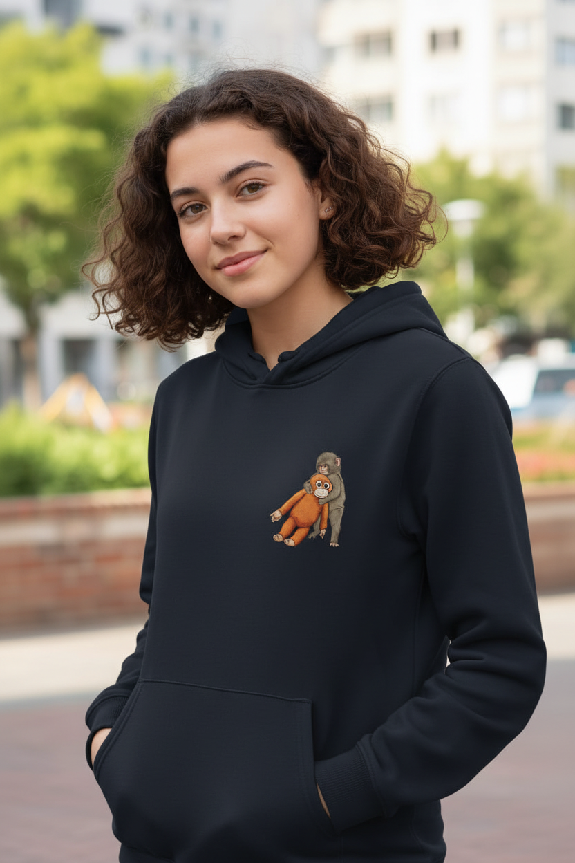 Punch and Toy Printed Hoodie fabric texture close‑up